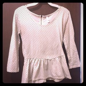 Polka dot peplum blouse